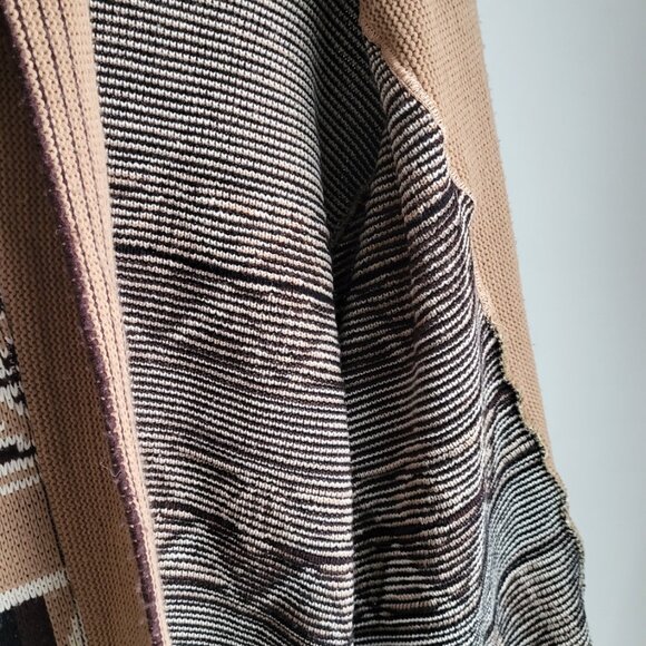 Vintage Southwestern Aztec Knit Cardigan • Belted Shawl Collar Jacket - Picture 5 of 7
